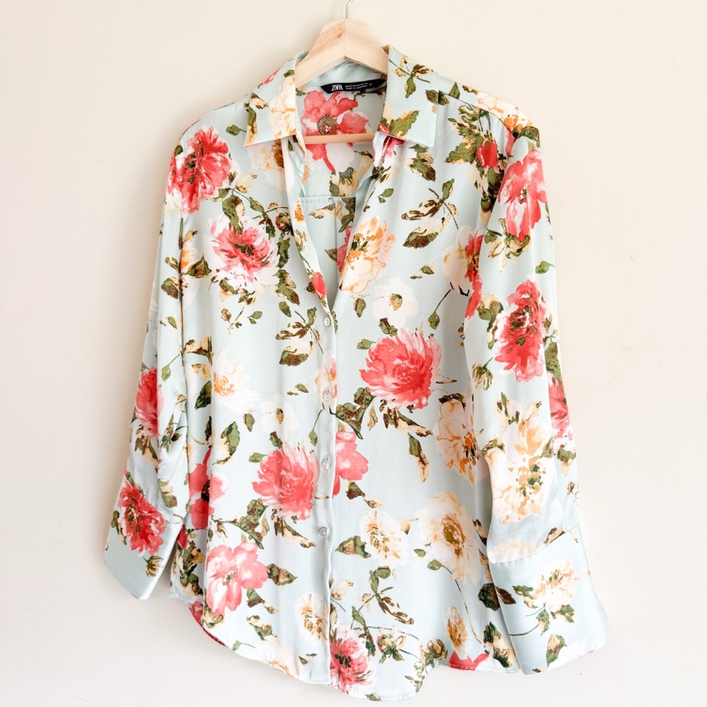 Zara Floral Shirt Size XS‎ - Picture 3 of 8